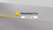 a playstation plus essential sign with a yellow cross