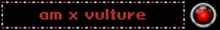 a sign that says om x vulture in red letters