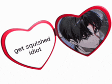 a heart shaped mirror has a picture of a man in it