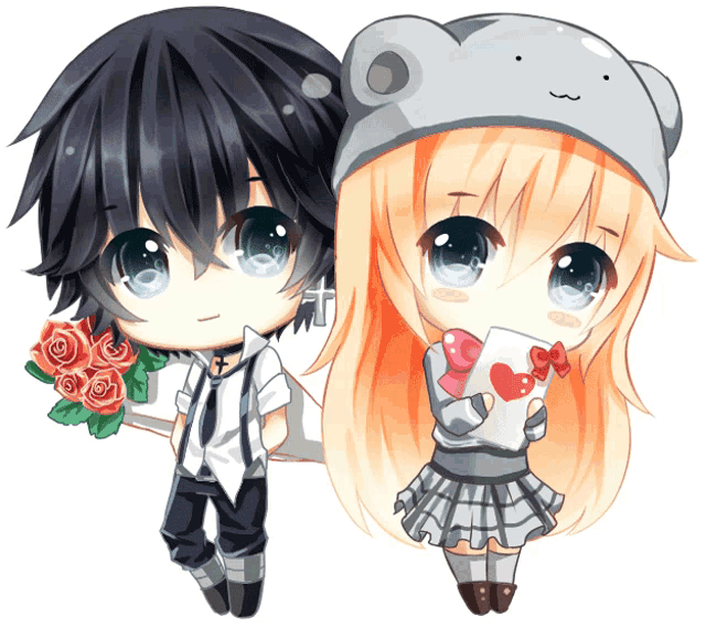 Custom Cute chibi couple fullbody with simple Background and small  accessories Art Commission | Sketchmob