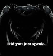 a picture of a girl with the words did you just speak below it