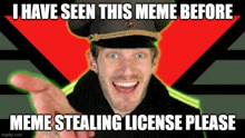 Meme Police Pewdiepie GIF - Meme Police Pewdiepie I Have Seen This Meme Before Meme Stealing License Please GIFs