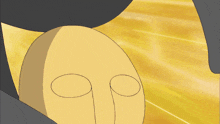a drawing of a yellow object with a circle around it