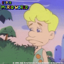 a cartoon character from super mario world with a sad face