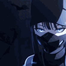 a close up of a person wearing a mask and a hat with the letters ccr on it