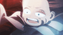 a close up of a cartoon character making a face