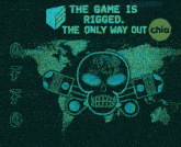a poster that says the game is rigged and the only way out chia