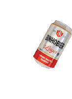 a can of binhobier lager with a dice on the label