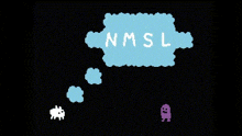 nmsl is written in white letters on a blue background