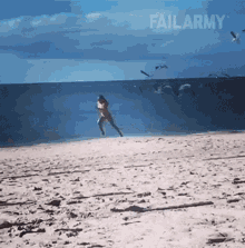 Being Chased By Seagulls Failarmy GIF - Being Chased By Seagulls Failarmy Run Away GIFs