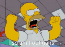 homer simpson scram hooligans scram hooligans