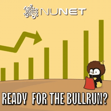 a cartoon of a penguin holding a pillow with the words " ready for the bullrun "