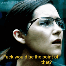 Shannon Woodward Whats Your Point GIF - Shannon Woodward Whats Your Point Fuck Would Be The Point Of That GIFs