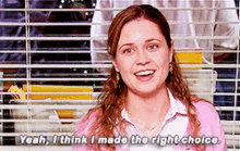 The Office Pam Beesly GIF - The Office Pam Beesly Yeah I Think I Made The Right Choice GIFs