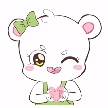bear white cute lovely heart