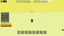 a screenshot of a game that says wave 0/2