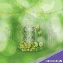 a green background with a ezecom logo on the bottom