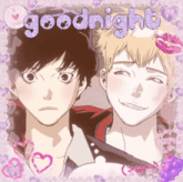 a picture of two anime characters with the words goodnight written on the bottom