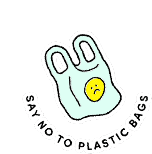 Say No To Plastic Bags Environment Friendly Sticker - Say No To Plastic Bags Environment Friendly Dont Use Plastic Bags Stickers