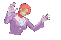 a cartoon drawing of a woman in a purple jacket