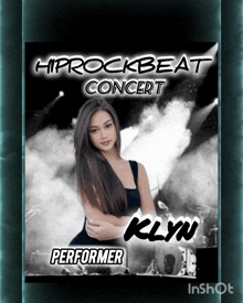 a poster for a hiprockbeat concert featuring a woman named klyn