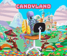 skeleton candyland candy spinning