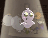 a cartoon of a ghost with a pumpkin on his head