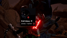 a screenshot of a video game with the name evil aimz on the bottom