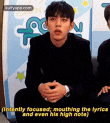 (intently focused%3B mouthing the lyricsand even his high note) jung dae hyun person human advertisement