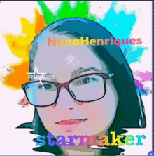 a cartoon of a girl with glasses and the name nana henriques starmaker