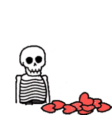 skeleton love heart hearts emoji
