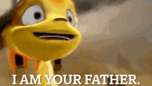 a cartoon character says i am your father .