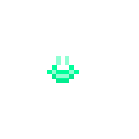 a pixel art illustration of a frog 's mouth on a white background .