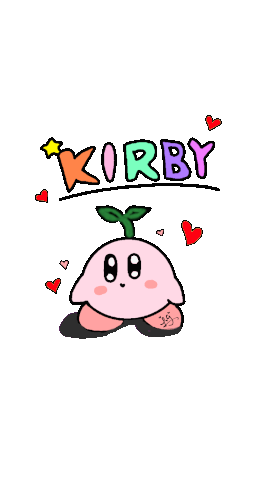 Kirby Pink Sticker - Kirby Pink Love Stickers