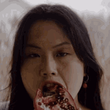 Eating Pomegranate Amy B Tiong GIF - Eating Pomegranate Amy B Tiong Bustle GIFs