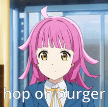 Hop On Burger Rina Tennoji GIF - Hop On Burger Rina Tennoji Love Live GIFs
