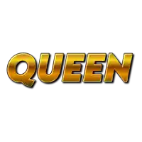 the word queen is written in gold letters