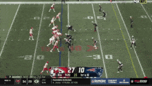 a football game between the chiefs and patriots is being shown on fox nfl