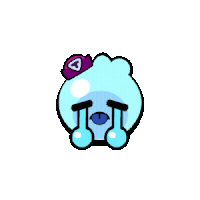 a cartoon character is crying with tears coming out of his eyes and a bandage on his head .