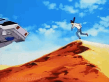 a cartoon of a man running on top of a sand dune with the words yackdeculture.tumblr below him