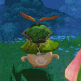 a cartoon character with a smiley face and an e on its chest