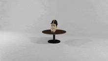 a 3d model of a man 's head with a black helmet on