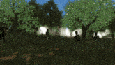 a computer generated image of soldiers in a field