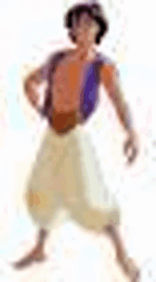 a blurred image of a man in a costume from aladdin .