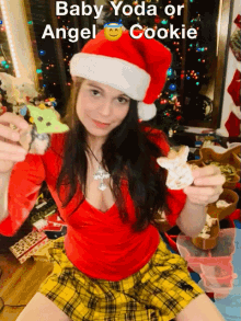 Baby Yoda Or Angel Christmas GIF - Baby Yoda Or Angel Christmas Cookie GIFs