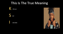 a picture of a man with the words " this is the true meaning "