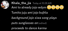 a screenshot of a message from khala_the_jia