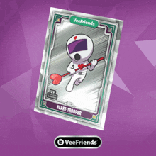 a veefriends card with a heart trooper holding a heart
