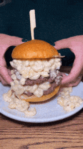 Mac And Cheese Burger Hamburger GIF