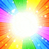 a rainbow colored background with a white center in the middle